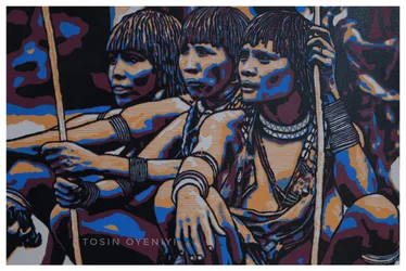 Uomini indigeni dai colori vivaci