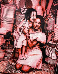 Una gioiosa famiglia africana