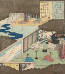 Interno di un palazzo con nobili che conversano, ca. 1820