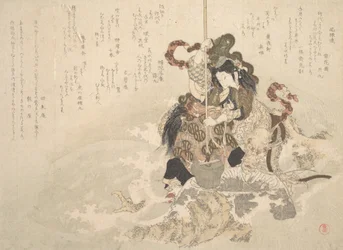 Otchime, la figlia del dio del mare, con un drago su una roccia, ca. 1800