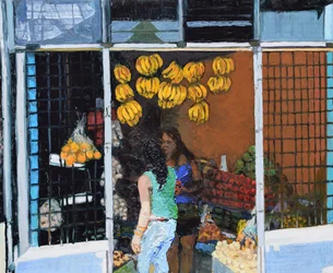 Bancarella di frutta (San José, Costa Rica), 2016 (olio su tavola)