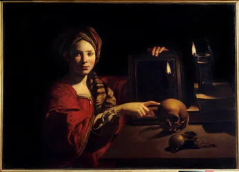 Allegoria della morte o della vanità. Dipinto di Trophime Bigot (1579-1650), XVII secolo. Roma, Museo Nazionale