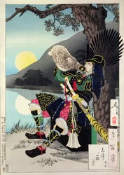 Hideyoshi che soffia in una conchiglia, da 