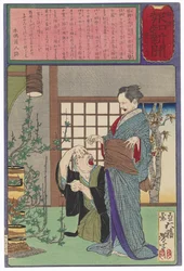 Sugihara Mino stupita che la sua composizione floreale stia dando frutti