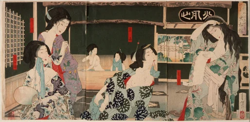 Estate: donne che fanno il bagno al Daishōrō