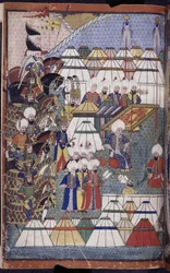 Lala Mustafa Pasha nel campo dopo la sua vittoria a Kars-Nusretname, da 