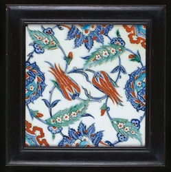 Una piastrella di ceramica di Iznik, c.1580