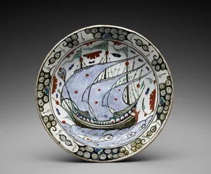 Ciotola: "Un galeone in mare", prima metà del XVII secolo