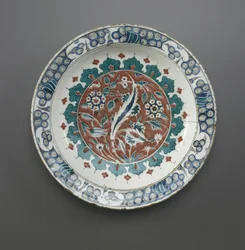 Piatto, Iznik, dinastia Ottomana