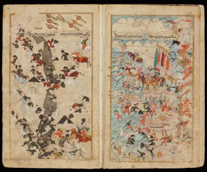 La battaglia di Keresztes nel 1596 dal manoscritto della campagna di Mehmed III in Ungheria
