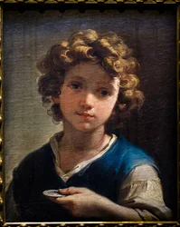 Busto di ragazzo con moneta, 1777 circa (olio su tela)