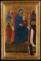 Vergine e Bambino in trono con i santi Pietro, Paolo, Giovanni Battista e Domenico e un domenicano supplice