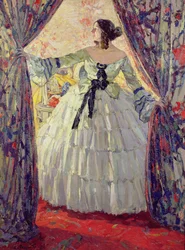 Donna in un Vestito Bianco