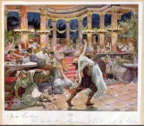 Un banchetto nel palazzo di Nerone, illustrazione da 
