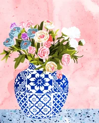 Fiori nel vaso blu