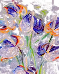 Fiori astratti dai colori vivaci