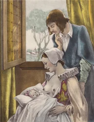 Illustrazione brunelleschiana per i Contes et Nouvelles de La Fontaine (litografia a colori)