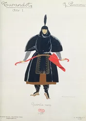 Bozzetto di costume per le Guardie Nere da Turandot di Giacomo Puccini