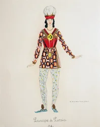 Costume per il Principe di Persia da Turandot di Giacomo Puccini, bozzetto di Umberto Brunelleschi (1879-1949) per la prima rappresentazione dell
