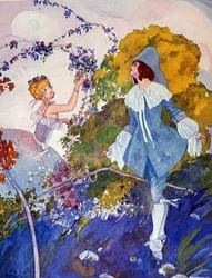 Il principe azzurro e la ragazza Illustrazione di Umberto Brunelleschi (1879-1949) XX secolo