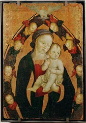 Vergine e bambino in una gloria di serafini