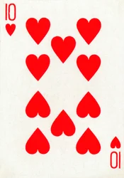 10 di cuori da un mazzo di carte da gioco Goodall & Son Ltd., c1940