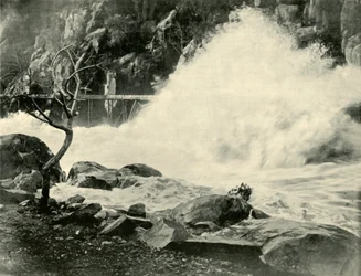 Una grande onda nella gola del Cataract, vicino a Launceston, 1901