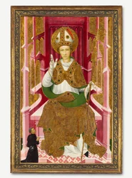 Un vescovo santo con un donatore San Luigi di Tolosa, inizio 1400
