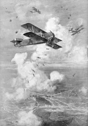 Un bombardiere biplano francese Breguet in azione, c1917 1926