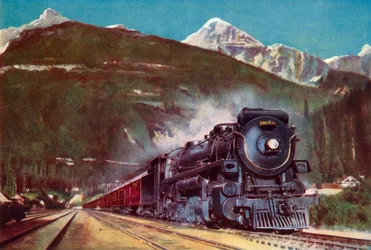 Un gigante della Canadian Pacific Railway ai piedi delle Montagne Rocciose