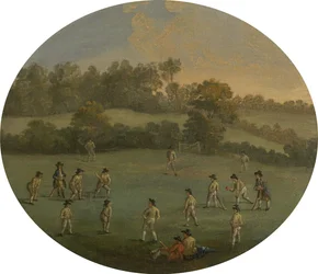 Una partita di cricket del Royal Academy Club nei campi di Marylebone, ora Regent