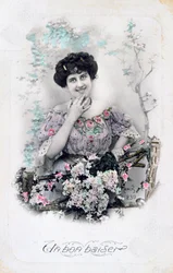 Un buon bacio, cartolina francese, c1900