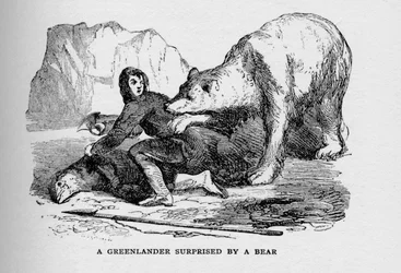Un groenlandese sorpreso da un orso, c1927, 1928