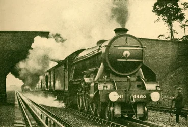 Una locomotiva del Pacifico raccoglie acqua al ritmo di 2.500 galloni in dieci secondi - Londra e Nord