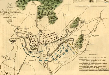 Schizzo della battaglia di Waterloo, 18 giugno 1815