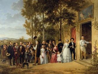 Un matrimonio nella Cappella Coeur Volant a Marly circa 1850 XIX secolo