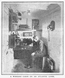 Una cabina wireless su un transatlantico, 20 aprile 1912