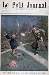 Un ragazzo colpito da un gendarme prussiano mentre fugge da un riformatorio, 1900