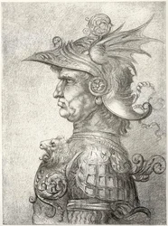 Busto di un guerriero di profilo, 1882