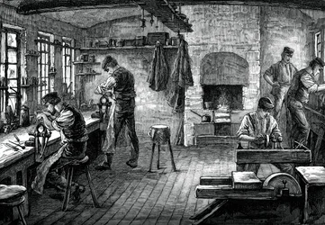 Un negozio di coltellinaio, c1880