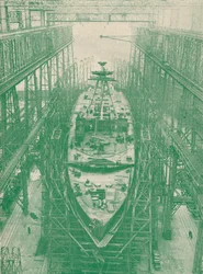Un incrociatore leggero in costruzione, c1917 1919