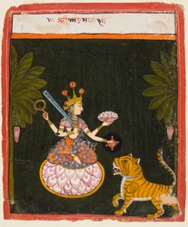 Una pagina da una serie di Devi, c. 1660