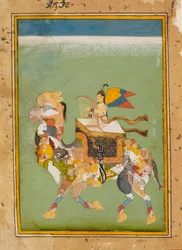 Una peri, o fata, che cavalca un cammello magico, c1680