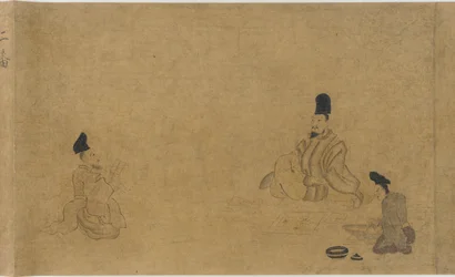 Concorso di composizione poetica tra vari artigiani, periodo Nanbokucho, 1333-1392