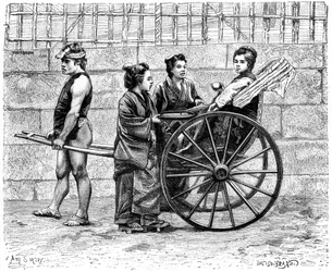 Un risciò, Giappone, 1895