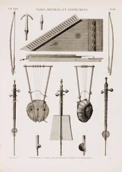 Una serie di illustrazioni di strumenti musicali