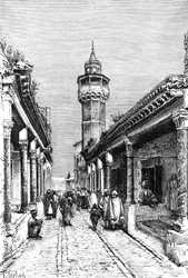 Una strada nel quartiere Suk di Tunisi, Tunisia, 1895