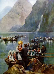 Processione nuziale su barche, Norvegia