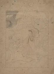 Abhisarika Nayika Eroina che sfida la notte, ca. 1800