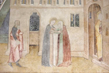Abbazia di Abondance affresco: la Visitazione, Abondance, Francia
